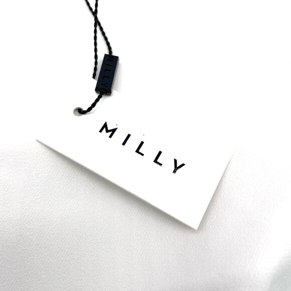 NEW Milly Womens 12 Tie Mod Dress White Cold Shoulder‎ Wedding Bridal Elopement - Picture 11 of 13